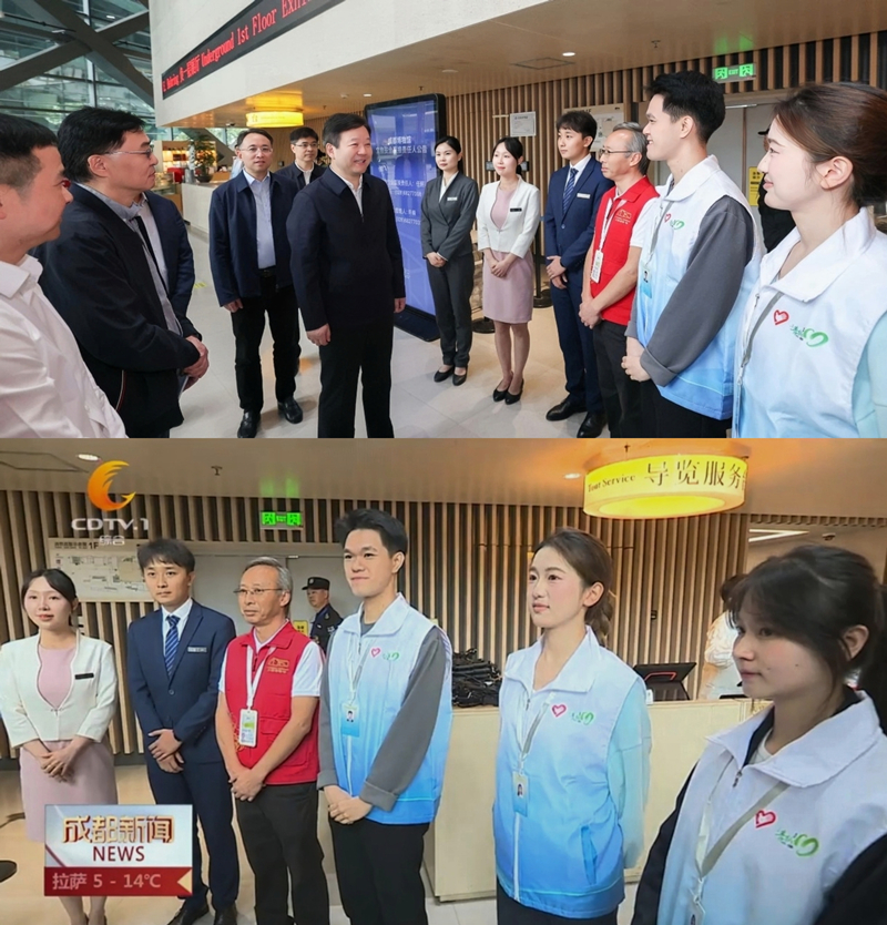 1.曹立军书记在成都博物馆看望一线干部职工和 &ldquo;小青椒&rdquo; 青年志愿者代表，最右两位女生是optasports志愿者罗悦、徐梦_副本.jpg